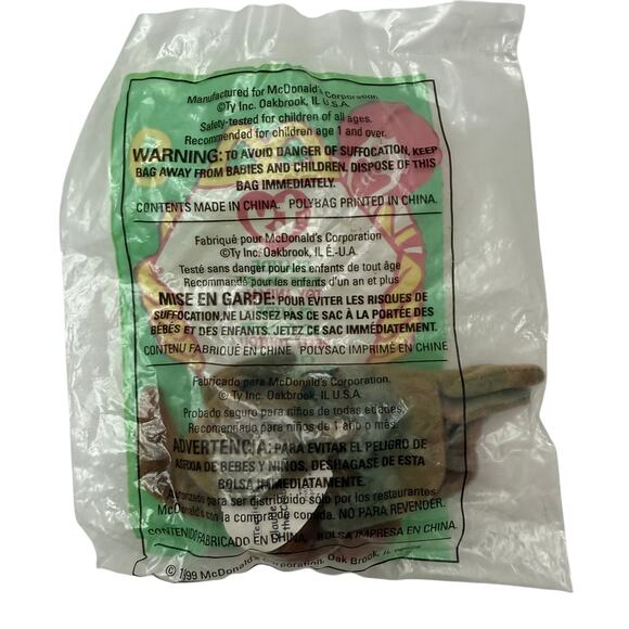 NWB TY Tennie Claude the Crab #9 in Package Circa 1999 - Picture 2 of 2